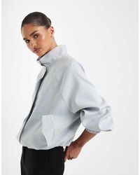 ASOS - Linen Funnel Neck Jacket - Lyst