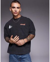 ASOS - Heavyweight Boxy Oversized T-shirt With Text Graphic And Pocket Detail - Lyst