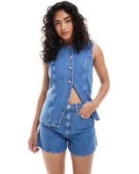 ASOS - Denim Longline A Line Short - Lyst