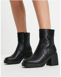 Truffle Collection - Square Toe Heeled Ankle Boots - Lyst