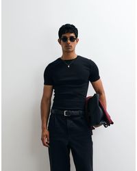 ASOS - Basic Muscle Fit Geribbeld T-Shirt - Lyst