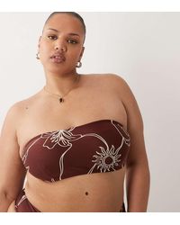 ASOS - Asos Design Curve Logan Hidden Underwire Bandeau Bikini Top - Lyst