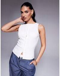 ASOS - Wide Neck Button Through Tank Top - Lyst