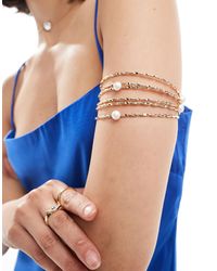 ASOS - Arm Cuff With Molten And Faux Pearl Detail - Lyst