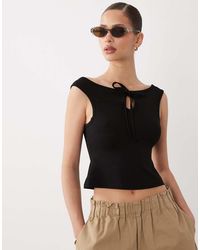 Miss Selfridge - Off Shoulder Top With Keyhole Detail - Lyst