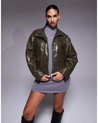 River Island - Faux Leather Jacket - Lyst