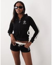 Juicy Couture - Towelling Side Stripe Embroidered Logo Zip Through Hoodie Co-ord - Lyst