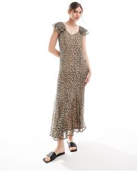 Vero Moda - Frill Sleeve Maxi Dress - Lyst