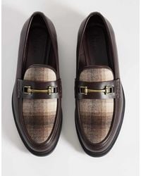 ASOS - Loafers With Snaffle And Checked Apron - Lyst