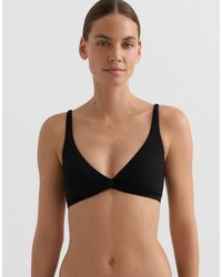 Oysho - Piqué Knot Strap Bikini Top - Lyst