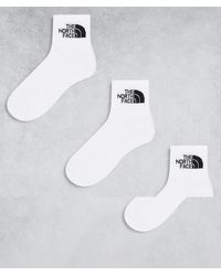 The North Face - Simple Dome 3 Pack Logo Ankle Socks - Lyst