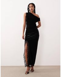 Gina Tricot - Co-Ord Velvet Maxi Skirt With Laces Side Split - Lyst
