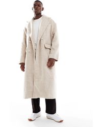ASOS - Brushed Wool Look Oversized Longline Coat - Lyst