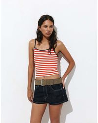 Pull&Bear - – gestreiftes oberteil mit riemchen-trägern - Lyst