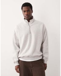Abercrombie & Fitch - Premium Script Logo 1/4 Zip Sweat Top - Lyst
