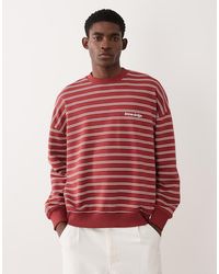 ASOS - Extreme Oversized Stripe Sweatshirt With Embroidery - Lyst