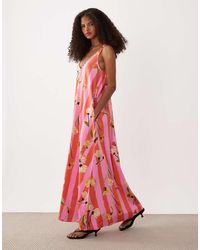 ASOS - Sleeveless V Neck Trapeze Maxi Dress - Lyst