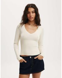 Cotton On - Close Knit V-Neck Top - Lyst