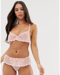 Savage x Fenty Daisy Embroidery Skirted Thong In Pink