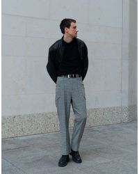 Labelrail - X Isaac Hudson Wide Leg Houndstooth Slouchy Trousers - Lyst
