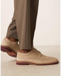 ASOS - Zapatos Oxford Con Cordones De Ante De -Neutro - Lyst