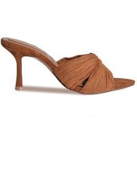 SEQWL - Heeled Stiletto Mules High Heel Sandals With Twisted Front - Lyst
