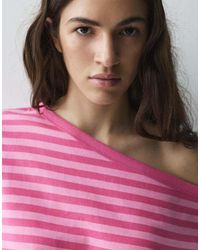 Pull&Bear - Asymmetric Short Sleeve T-shirt - Lyst
