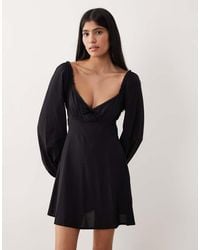 Nobody's Child - Lillie Sweetheart Lace Edge Bow Detail Mini Dress - Lyst
