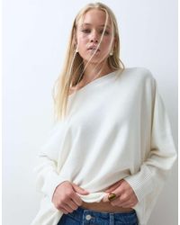 ASOS - Asym Slouchy Off Shoulder Batwing Sleeve Jumper - Lyst