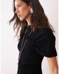 ASOS - Ruched Detail Fine Knit Top - Lyst