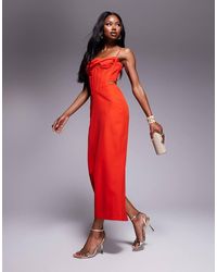 Bardot - Vestito Lungo Fuoco Con Corsetto - Lyst