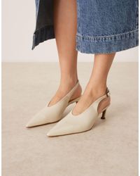 ASOS - Sculpt - chaussures à talon mi-haut et bride arrière en cuir - Lyst