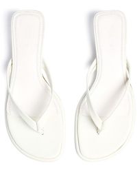 NA-KD - Leather Flip Flop Heels - Lyst