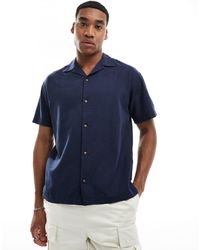 Jack & Jones - Linen Shirt With Revere Collar - Lyst