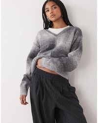 Weekday - Pull teint par sections à col v - chiné - Lyst