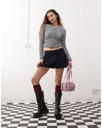 Motel - Yejina Textured Crew Neck Cardigan - Lyst