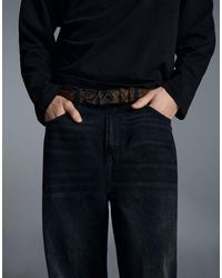 Bershka - Animal Print Buckle Belt - Lyst