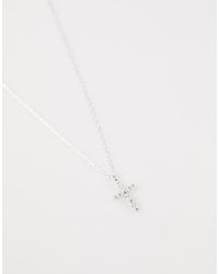 Lovisa - Sterling Cubic Zirconia Marquise Cross Necklace - Lyst