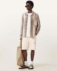 AllSaints - Pantalones Cortos Blanco Arena De Tejido De Sudadera De Underground - Lyst