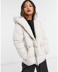 River Island Shawl Collar Longline Padded Coat - Multicolour