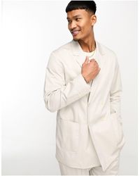 Jack & Jones - Premium - giacca da abito doppiopetto comoda color crema - Lyst