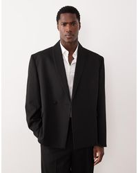 ASOS - Tonal Metallic Striped Boxy Shawl Lapel Suit Jacket - Lyst
