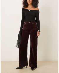 Mango - Siracusa Cotton Rich Velvet Wide Leg Jean - Lyst