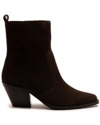 OFF THE HOOK - Bridge Suede Leather Block Heel Ankle Boots - Lyst