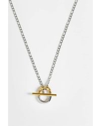Reclaimed Vintage - Unisex Stainless Steal Chain With T Bar Mixed Metal Necklace - Lyst