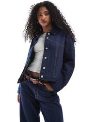 ASOS - Denim Western Jacket With Seamwork - Lyst