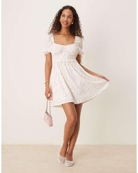 Gina Tricot - Puff Short Sleeve Mini Dress - Lyst