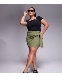 ASOS - Asos Design Curve Crinkle Tie Side Mini Skirt - Lyst