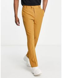 Mennace Straight Leg Suit Trousers - Yellow