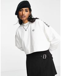 Fred Perry Taped Sweatshirt - White